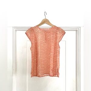 Coral silk blouse